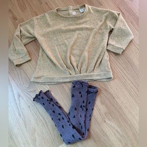 Zara legging and sweater set size 3/4
